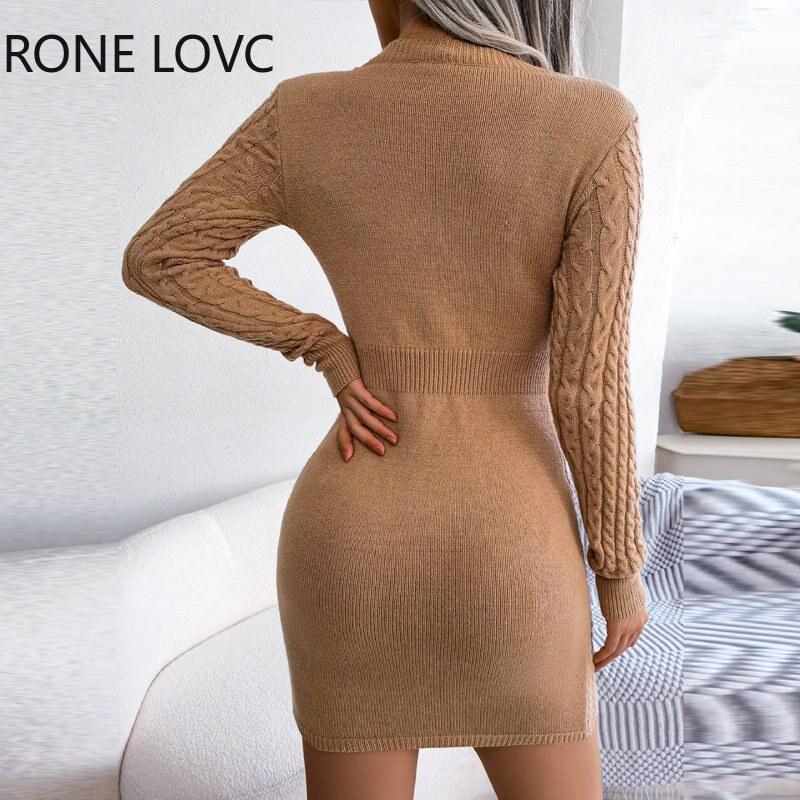 Women-Chic-Solid-Basics-Long-Sleeves-Hollow-Out-Round-Neck-Bodycon-Spring-Autumn-Knitting-Sexy-Dress-1