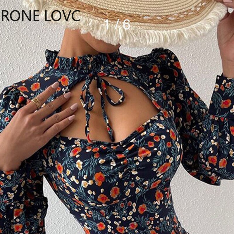 Women-Elegant-Long-Sleeves-All-Over-Print-with-Disty-Floral-Folds-Keyhole-Bodycon-Mini-Sexy-Party-2