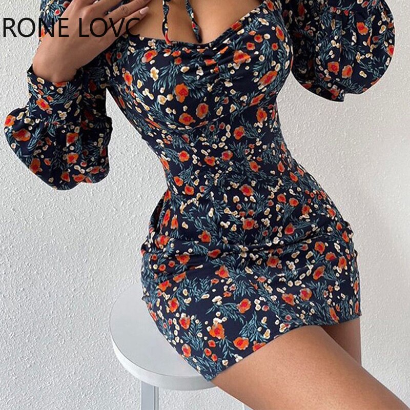 Women-Elegant-Long-Sleeves-All-Over-Print-with-Disty-Floral-Folds-Keyhole-Bodycon-Mini-Sexy-Party-3