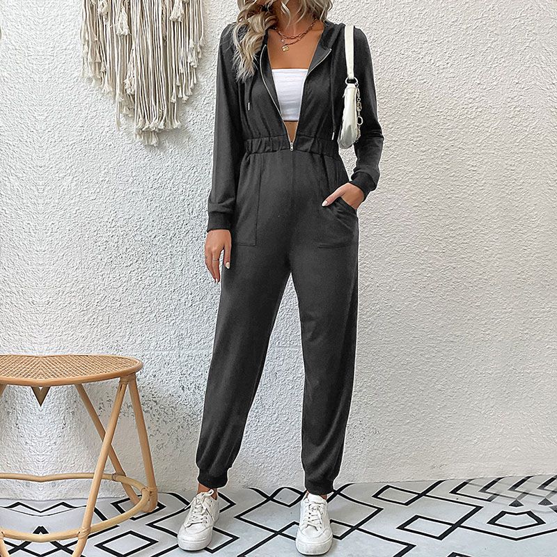 LIYONG-Women-Jumpsuit-Fashion-Zipper-V-Neck-Hooded-Long-Sleeve-Solid-Color-Nipped-Waist-Casual-With-1