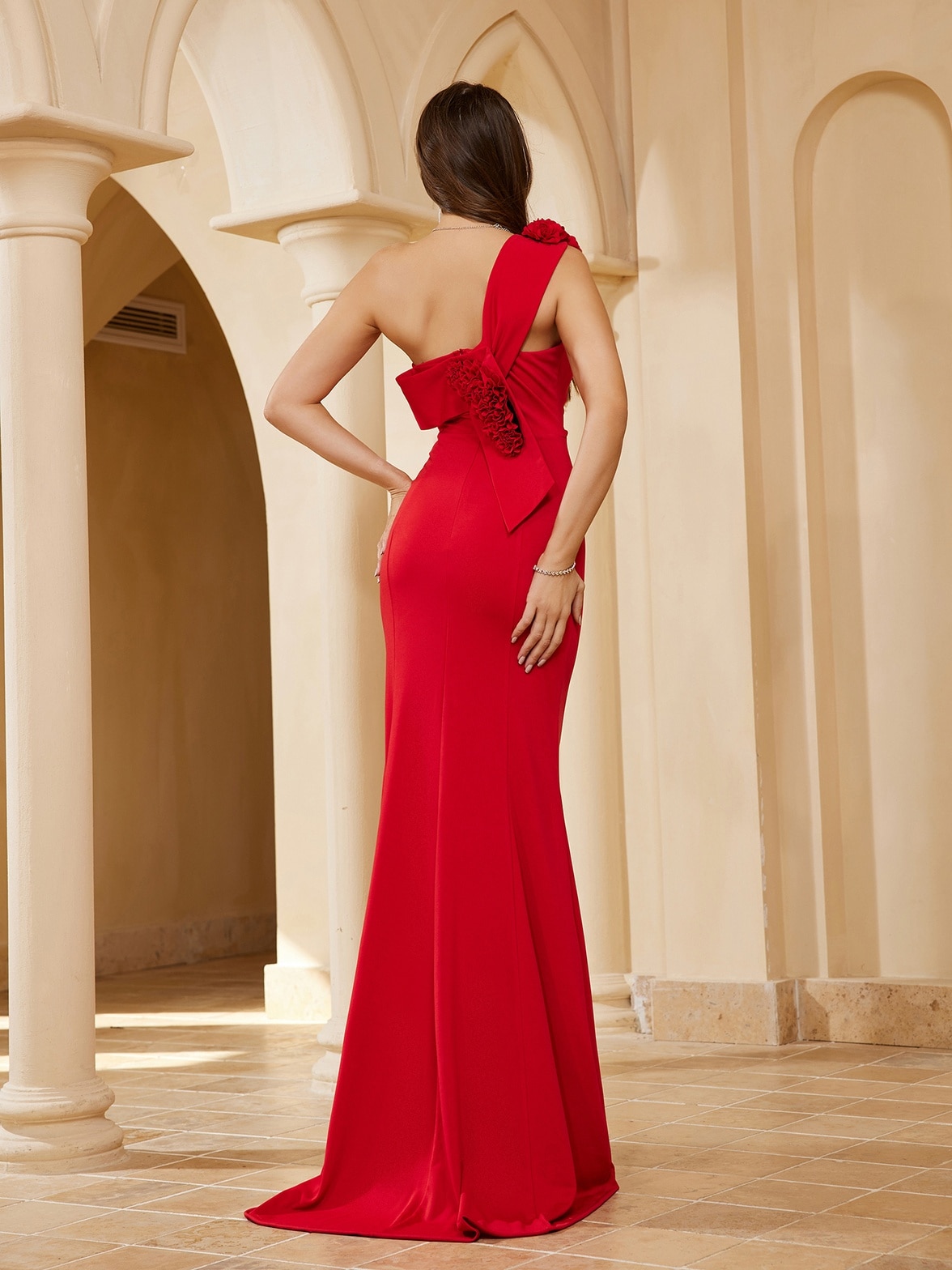 One-Shoulder-Sleeve-Red-Evening-Party-Maxi-Dresses-for-Women-Bandage-High-Fork-Elegant-Formal-Prom-2