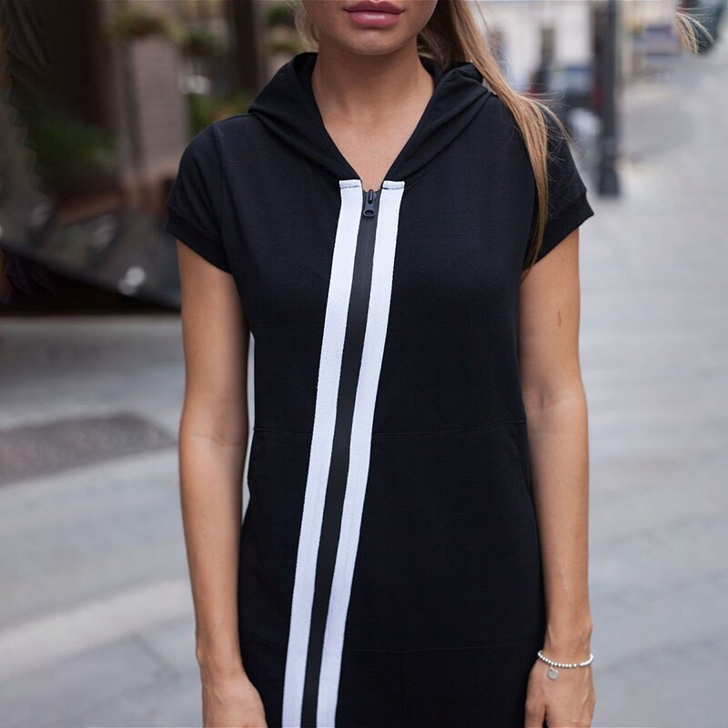 Oshoplive-Fashion-Stripes-Zipper-Hooded-Jumpsuits-For-Women-Casual-Simple-Short-Sleeves-One-Piece-Black-Jumpsuit-5
